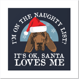 Funny Naughty Dog Puppy Lovers Bloodhound Christmas Gift Posters and Art